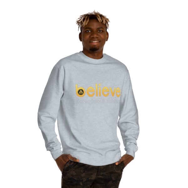 Believe Unisex Sweatshirt Grey - Image 2