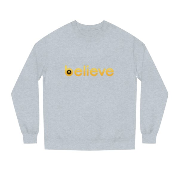 Believe Unisex Sweatshirt Grey - Image 3