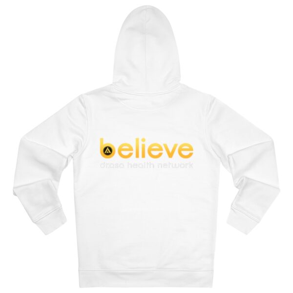 Believe Unisex Hoodie White - Image 3